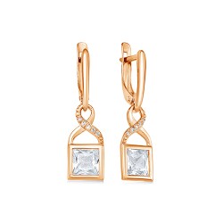 AG2-10175 Серьги с фианитами. Золото 585.