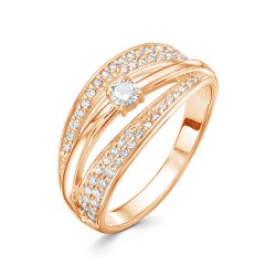 AG1-10021 Кольцо с фианитами. Золото 585.