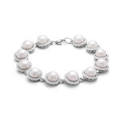 AG8-108 Колье с жемчугом. Серебро 925.
