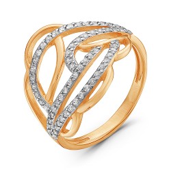 AG1-8971 Кольцо с фианитами. Золото 585.