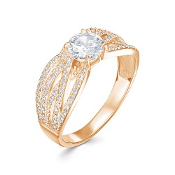AG1-10054 Кольцо с фианитами. Золото 585.