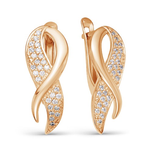 AG2-9749 Серьги с фианитами. Золото 585. 