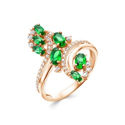 AG1-10244 Кольцо с фианитами. Золото 585.