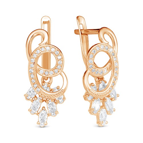 AG2-9794 Серьги с фианитами. Золото 585. 