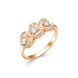 AG1-10114 Кольцо с фианитами. Золото 585.