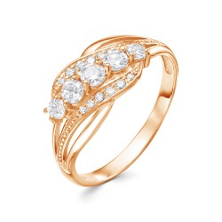 AG1-10024 Кольцо с фианитами. Золото 585.
