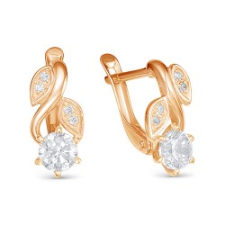 AG2-9733 Серьги с фианитами. Золото 585.