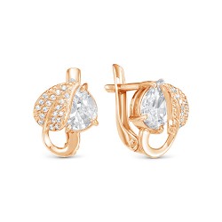 AG2-9939 Серьги с фианитами. Золото 585.