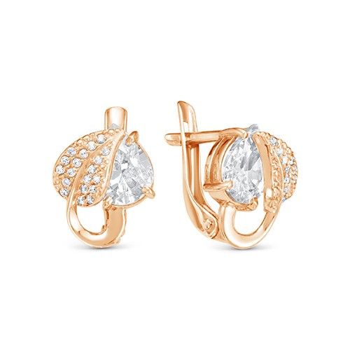 AG2-9939 Серьги с фианитами. Золото 585. 