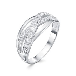 AG1-10028 Кольцо с фианитами. Серебро 925.