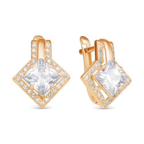 AG2-9726 Серьги с фианитами. Золото 585. 