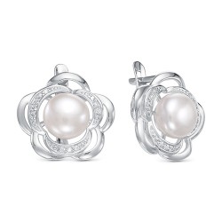 AG2-9872 Серьги с жемчугом. Серебро 925.