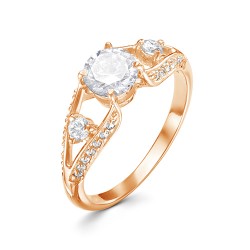 AG1-10009 Кольцо с фианитами. Золото 585.