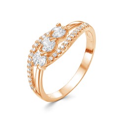 AG1-10029 Кольцо с фианитами. Золото 585.