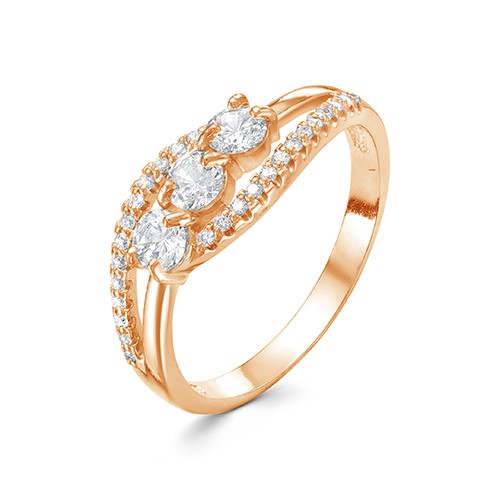 AG1-10029 Кольцо с фианитами. Золото 585. 