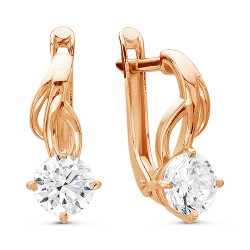 AG2-9394 Серьги с фианитами. Золото 585.