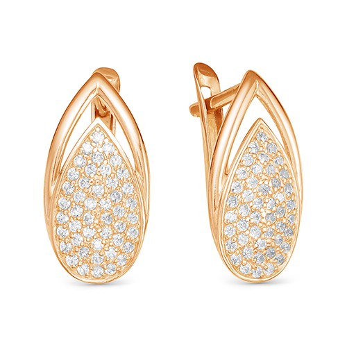 AG2-9748 Серьги с фианитами. Золото 585. 