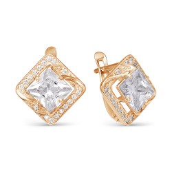 AG2-9728 Серьги с фианитами. Золото 585.