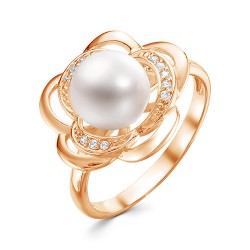 AG1-9872 Кольцо с жемчугом. Золото 585.