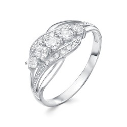 AG1-10024 Кольцо с фианитами. Серебро 925.