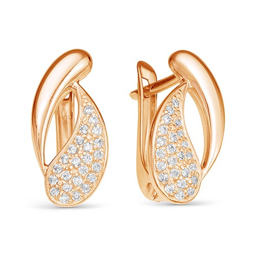 AG2-9752 Серьги с фианитами. Золото 585. 