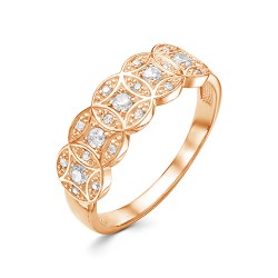 AG1-10023 Кольцо с фианитами. Золото 585.