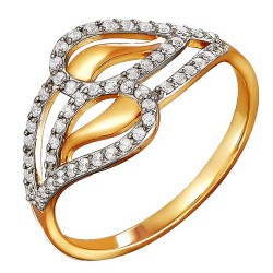 AG1-8735 Кольцо с фианитами. Золото 585.