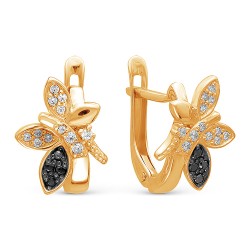 AG2-8986 Серьги с фианитами. Золото 585.