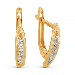 AG2-8968 Серьги с фианитами. Золото 585.