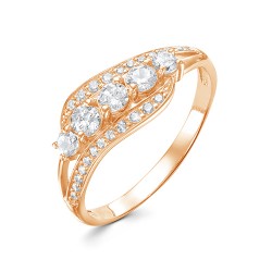 AG1-10035 Кольцо с фианитами. Золото 585.