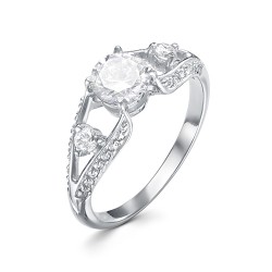 AG1-10009 Кольцо с фианитами. Серебро 925.