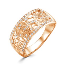 AG1-9880 Кольцо с фианитами. Золото 585.