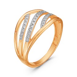 AG1-8976 Кольцо с фианитами. Золото 585.