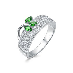 AG1-10121 Кольцо с фианитами. Серебро 925.