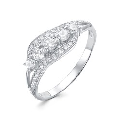 AG1-10035 Кольцо с фианитами. Серебро 925.