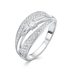 AG1-10021 Кольцо с фианитами. Серебро 925.