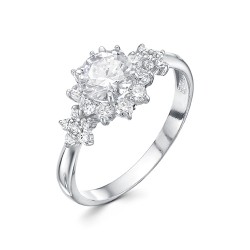 AG1-10003 Кольцо с фианитами. Серебро 925.