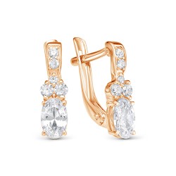 AG2-10011 Серьги с фианитами. Золото 585.