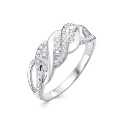 AG1-10082 Кольцо с фианитами. Серебро 925.