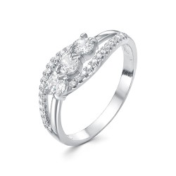 AG1-10029 Кольцо с фианитами. Серебро 925.