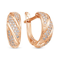 AG2-9904 Серьги с фианитами. Золото 585.