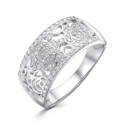 AG1-9880 Кольцо с фианитами. Серебро 925.