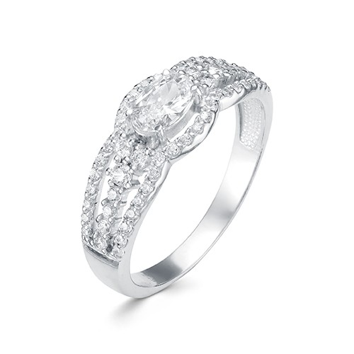 AG1-10004 Кольцо с фианитами. Серебро 925. 