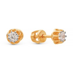 AG2-8958 Серьги с фианитами. Золото 585.