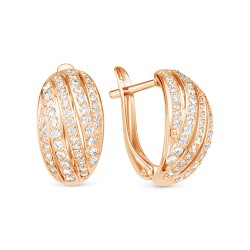 AG2-9909 Серьги с фианитами. Золото 585.
