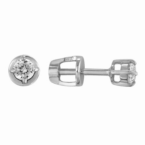 AG2-080 AGd Серьги с фианитами. Серебро 925. 