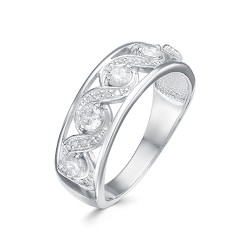 AG1-10025 Кольцо с фианитами. Серебро 925.