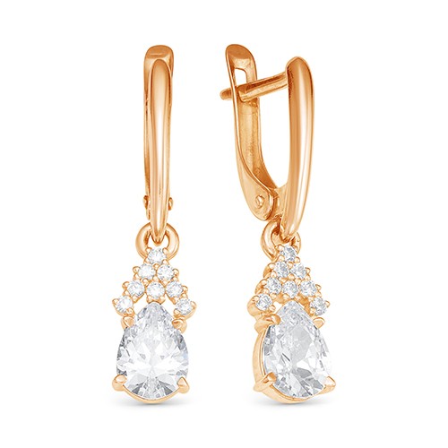 AG2-9736 Серьги с фианитами. Золото 585. 