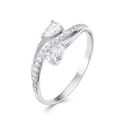 AG1-10090 Кольцо с фианитами. Серебро 925.
