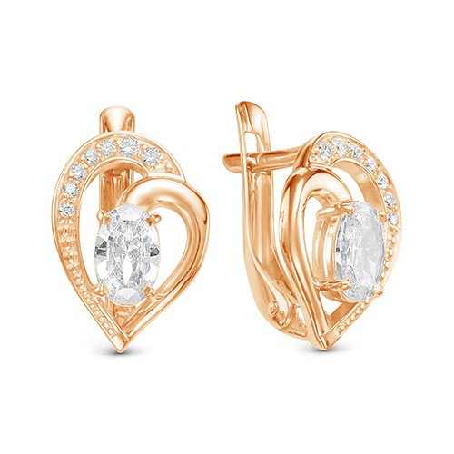 AG2-9884 Серьги с фианитами. Золото 585. 